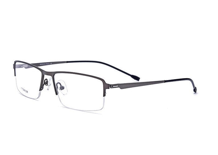 Unisex Eyeglasses Metal Spectacle Frame Titanium Alloy Frame Brightzone Gungrey  
