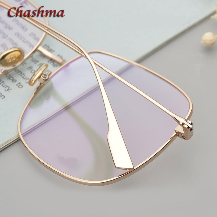 Chashma Ochki Women's Full Rim Round Square Titanium Eyeglasses 18 Full Rim Chashma Ochki   