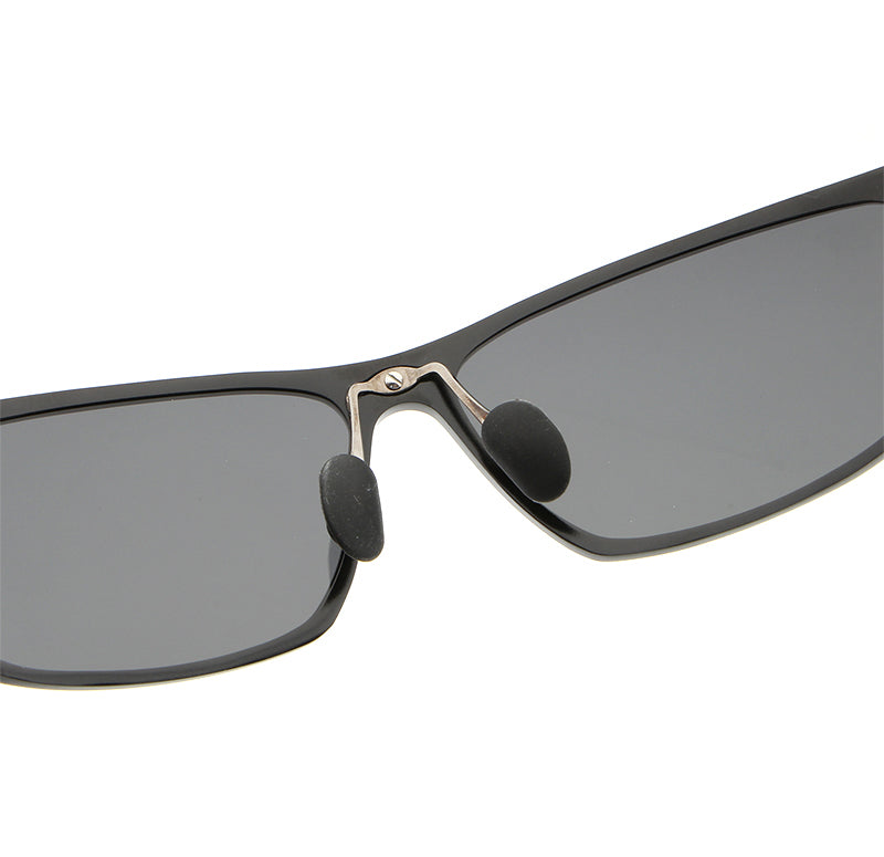 Hdcrafter Men's Full Rim Aluminum Magnesium Rectangle Frame Polarized Sunglasses L2179 Sunglasses HdCrafter Sunglasses   