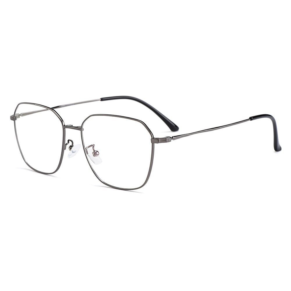 Gmei Men's Eyeglasses Clip On Sunglasses Titanium Alloy Ultralight S9334 With Clip Ons Gmei Optical   