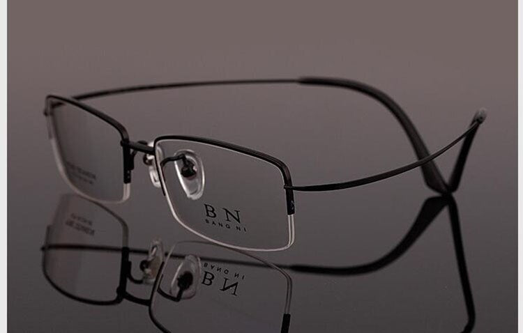 Men's Eyeglasses Pure Titanium Ultralight Comfort T9279 Frame Bclear black  