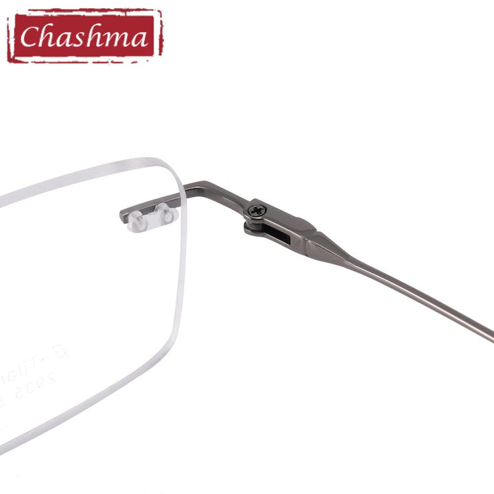 Chashma Ottica Unisex Rimless Square Titanium Eyeglasses 2935 Rimless Chashma Ottica   