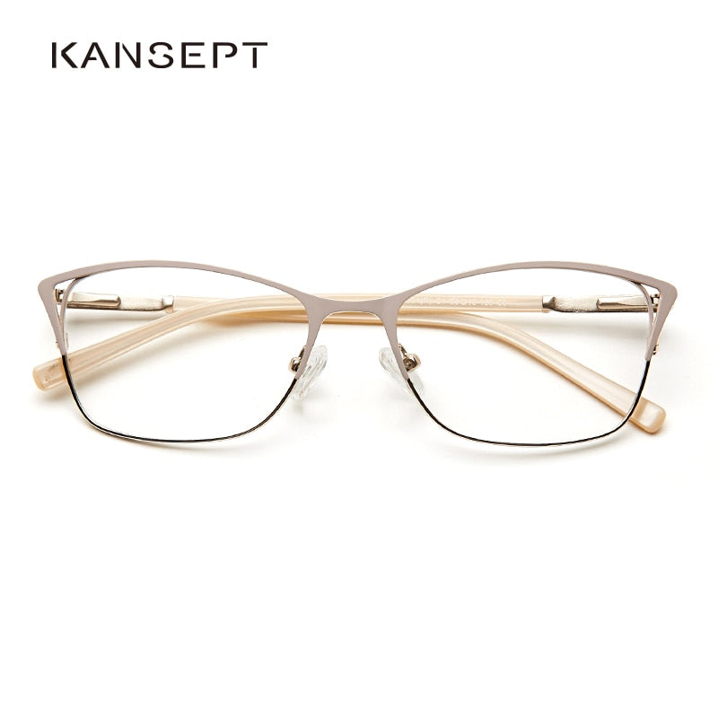 Women's Eyeglasses Cat Eye Metal Acetate Twm7554c1 Frame Kansept   