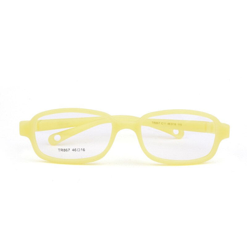 Unisex Children's Square Plastic Titanium Framed Eyeglasses Frame Brightzone C11 yellow  