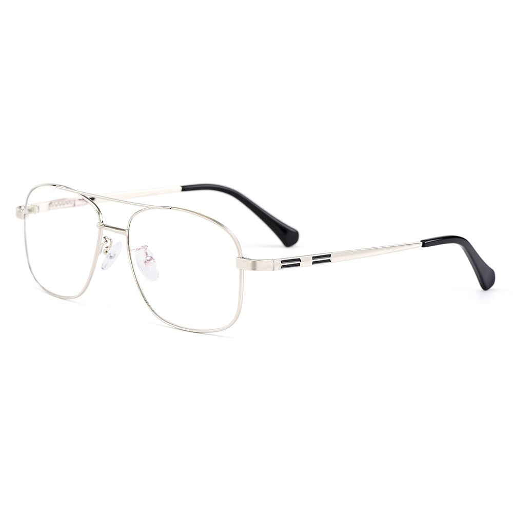 Men's Eyeglasses Square Full Rim Titanium Alloy Frame Y2256 Full Rim Gmei Optical C2 Silver  