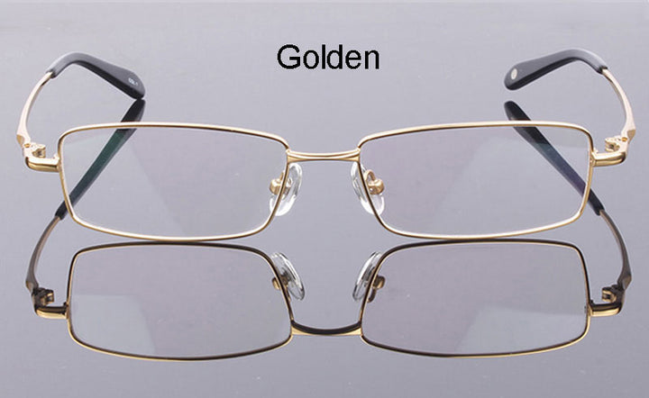 Hotony Men's Full Rim Square Titanium Alloy Frame Eyeglasses L9867 Full Rim Hotony   
