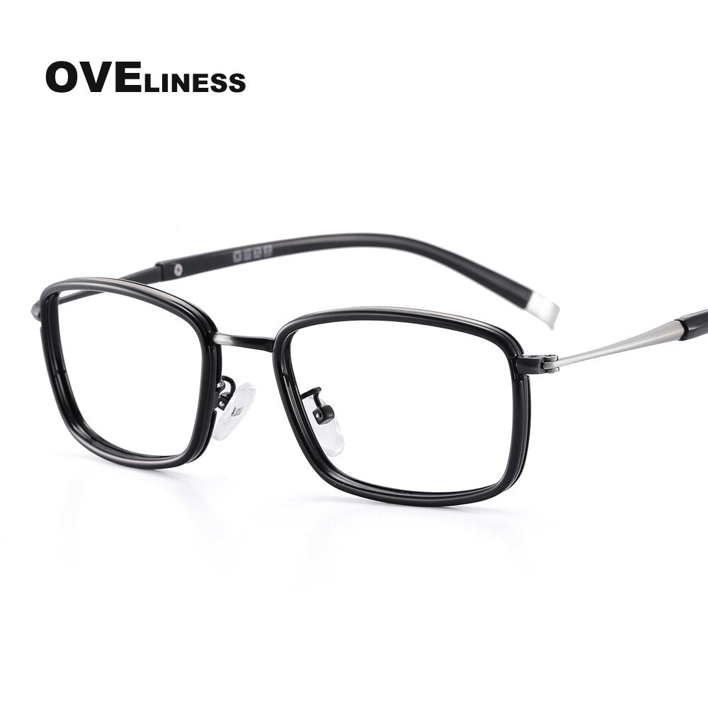 Oveliness Unisex Full Rim Square Alloy Eyeglasses 0037 Full Rim Oveliness matt gun  