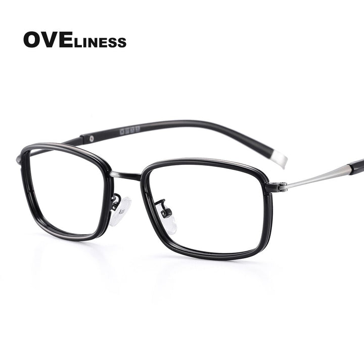 Oveliness Unisex Full Rim Square Alloy Eyeglasses 0037 Full Rim Oveliness matt gun  
