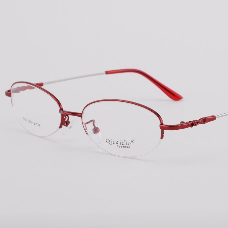 Women's Memory Alloy Semi Rim Frame Eyeglasses 605 Semi Rim Bclear   