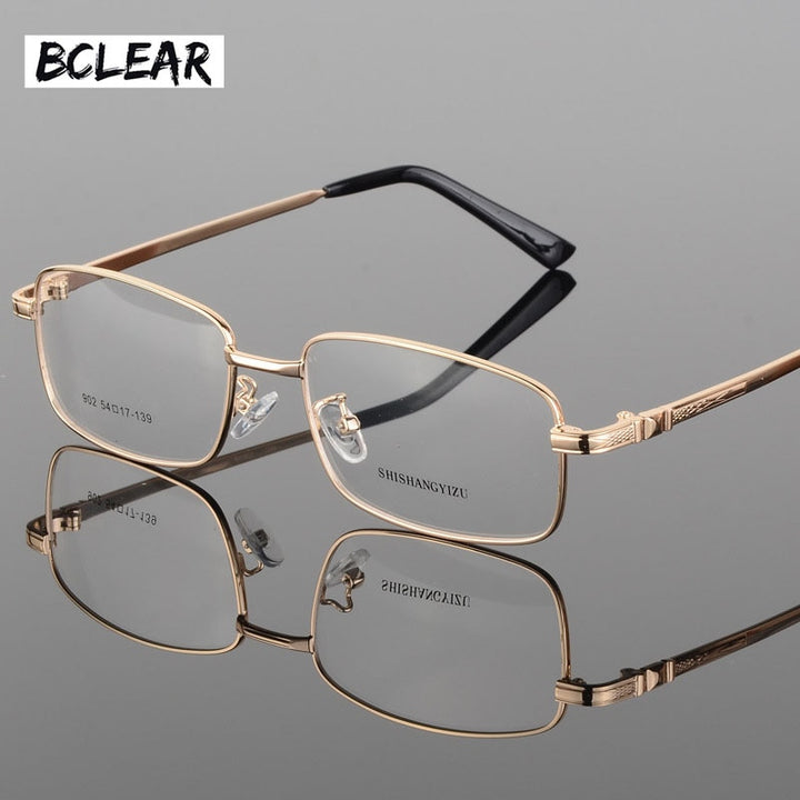 Men's Full Rim Eyeglasses Gold Plated Frame S902 Full Rim Bclear Gold  