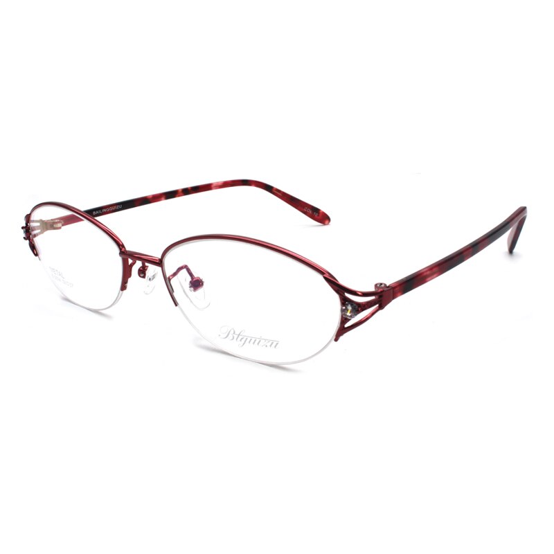Reven Jate Women's Semi Rim Oval Alloy Eyeglasses 2534 Frames Reven Jate RED  