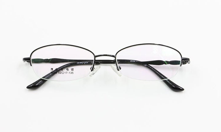 Women's Alloy Frame Semi Rim Eyeglasses 2039 Semi Rim Bclear black  