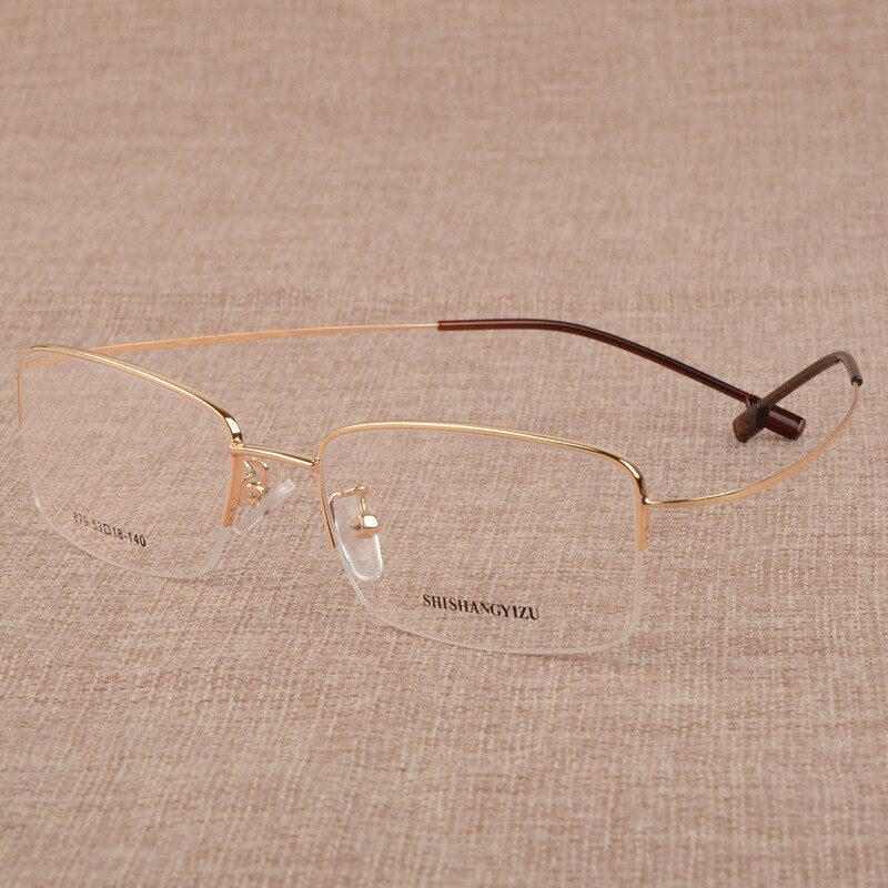Men's Eyeglasses Large Face Ultra-Light Memory Titanium Alloy S879 Frame Bclear   