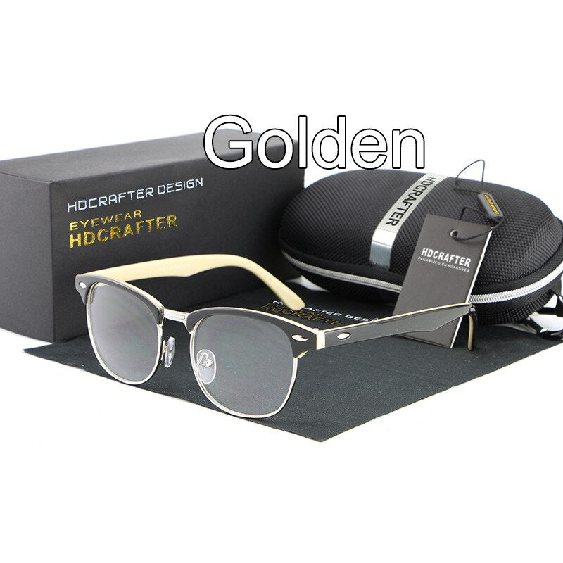 Hdcrafter Unisex Full Rim Round Acetate Frame Eyeglasses L8056 Full Rim Hdcrafter Eyeglasses Gold  