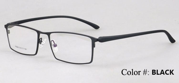 Men's Eyeglasses Full Frame Alloy Rectangular 9068 Frame Bclear   