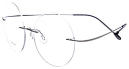 Chashma Ottica Unisex Rimless Round Titanium Eyeglasses 9613 Rimless Chashma Ottica Gun  