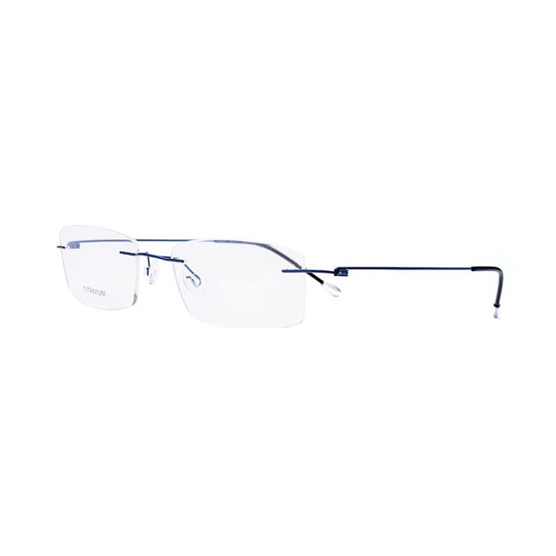 Hotochki Unisex Titanium Rimless Rectangular Frame Eyeglasses P8361 Rimless Hotochki Blue  