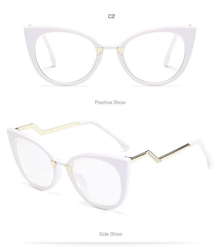 Hotony Women's Full Rim Cat Eye Acetate Frame Eyeglasses 97320 Full Rim Hotony   