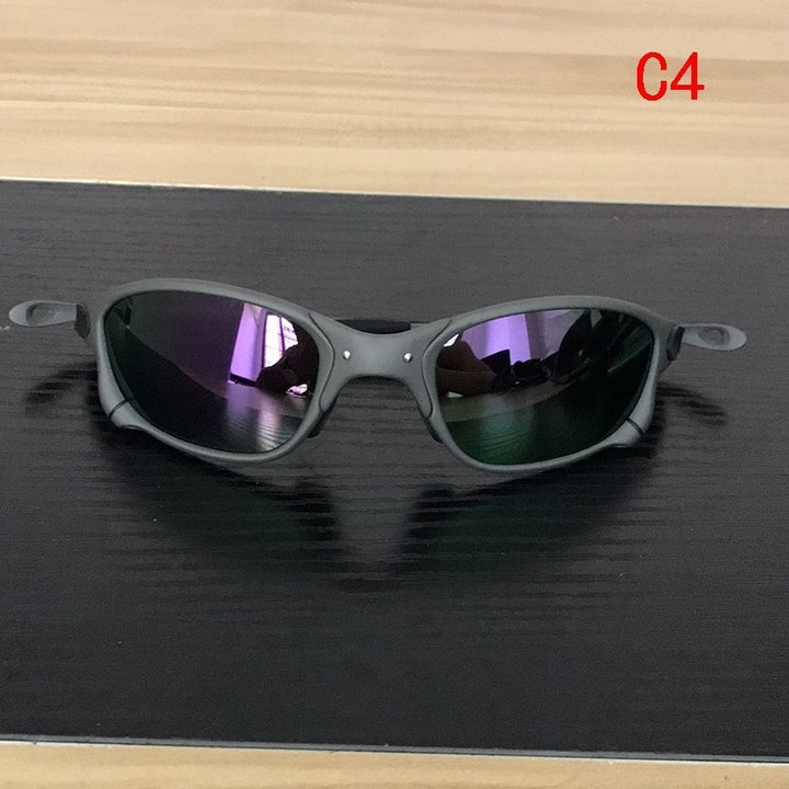 Mtb Unisex Full Rim Rectangle Alloy Acetate Polarized Sunglasses Cp005-4 Sunglasses Mtb Purple One Size MULTI