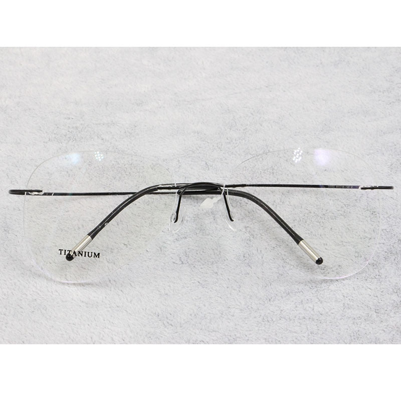 Unisex Titanium Rimless Frame Eyeglasses P9961 Rimless Bclear   