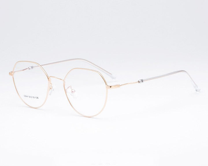 Women's Polygonal Alloy Frame Eyeglasses D844 Frame Bclear   