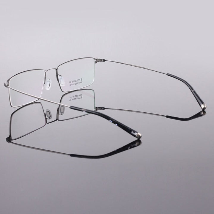 Men's Titanium Frame Full Rim Eyeglasses 6900 Full Rim Bclear   