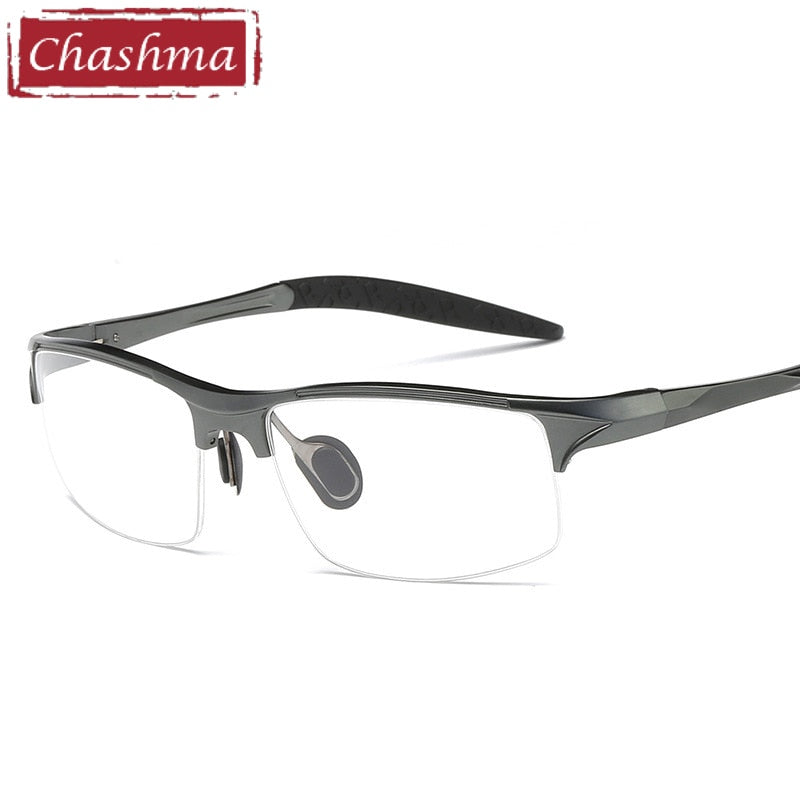 Chashma Ottica Men's Semi Rim Square Aluminum Magnesium Sport Eyeglasses Sport Eyewear Chashma Ottica   