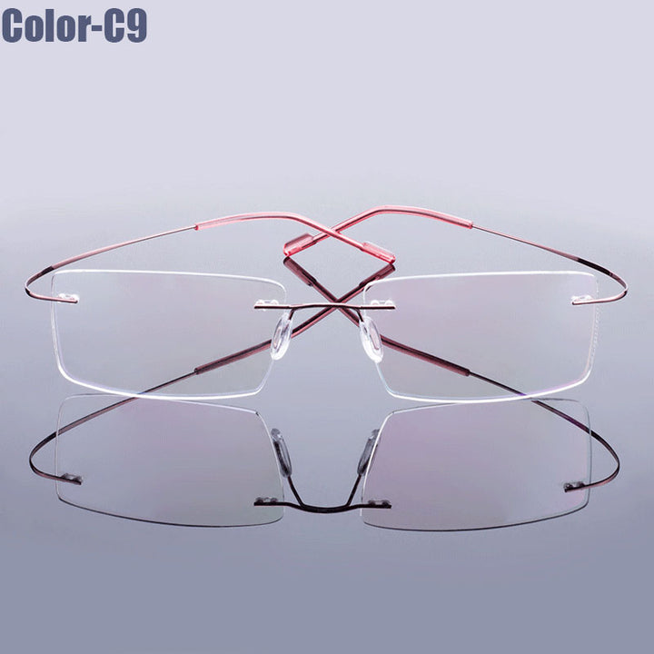 Men's Eyeglasses Rimless Alloy 9 Colors T8089 Rimless Gmei Optical C9  