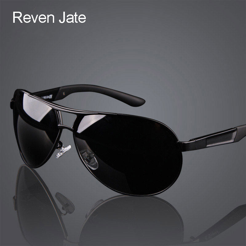 Reven Jate Men's Full Rim Oval Alloy Polarized Sunglasses 0718 Sunglasses Reven Jate   