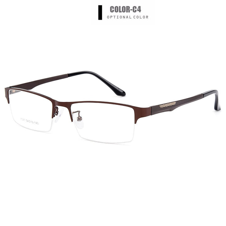 Men's Eyeglasses Semi Rim Titanium Alloy Square Y7047 Frames Gmei Optical C4  