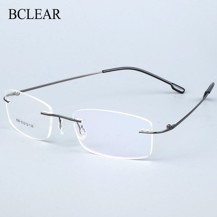 Bclear Men's Eyeglasses Titanium Alloy Rimless Ultralight Sj808 Rimless Bclear   