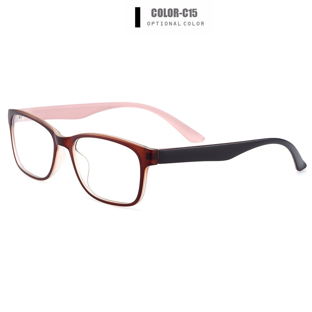 Gmei Women's Eyeglasses Ultralight Square Full Rim Plastic H8008 Full Rim Gmei Optical C15  