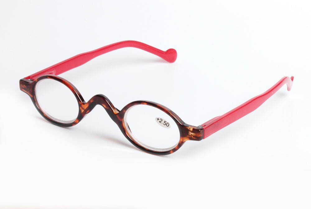 Unisex Reading Glasses Small For Sight Round Acetate Reading Glasses Brightzone +100 Red 