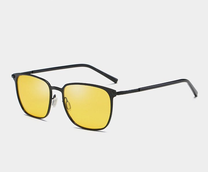 Men's Sunglasses Polarized Metal Tac P0864 Sunglasses Brightzone Black Yellow  