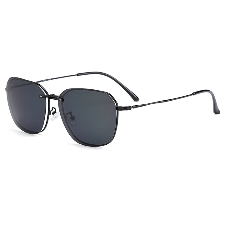 Men's Eyeglasses Clip On Sunglasses Titanium Alloy Ultralight S9334 Clip On Sunglasses Gmei Optical C4  