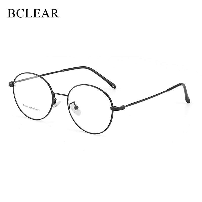 Unisex Round Alloy Frame Eyeglasses Sc860 Frame Bclear   
