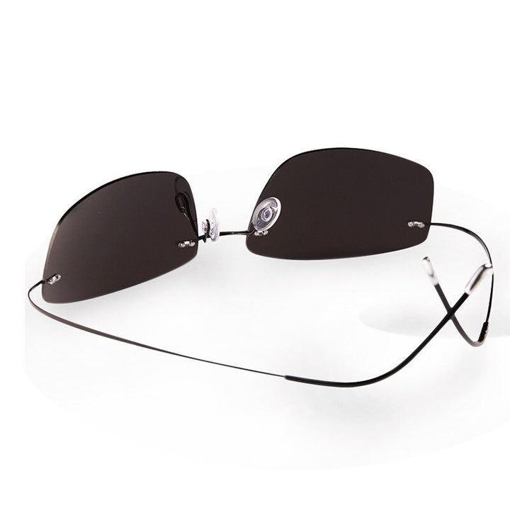 Men's Sunglasses Ultra-light Titanium Polarized Rimless Sunglasses Brightzone   