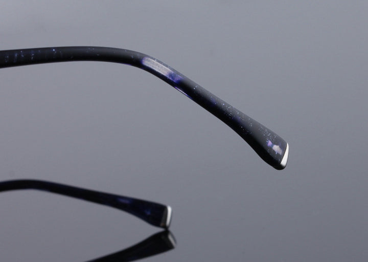 Reven Jate 58130 Pure Titanium Rimless Diamond Cutting Man Glasses Frame Eyeglasses (Black) Rimless Reven Jate   