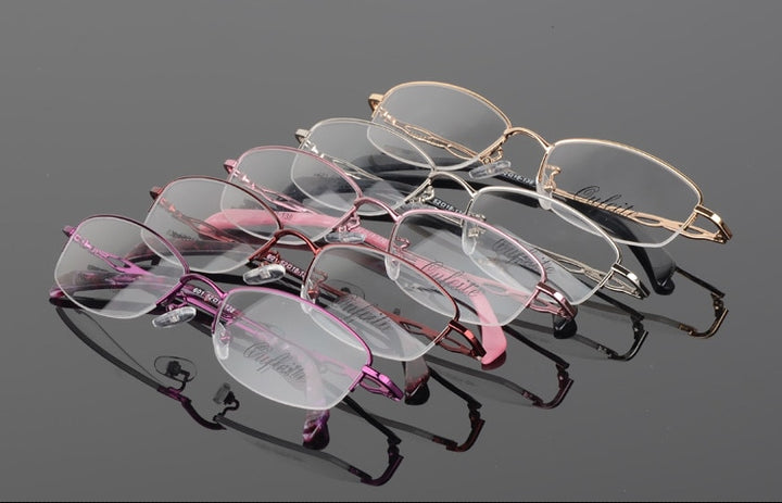Women's Alloy Semi Rim Frame Oval Eyeglasses 601 Semi Rim Bclear   