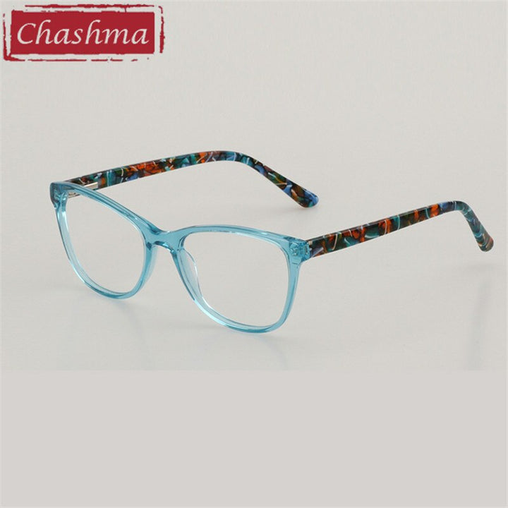 Women's Eyeglasses Cat Eye Acetate 10085 Frame Chashma Blue  