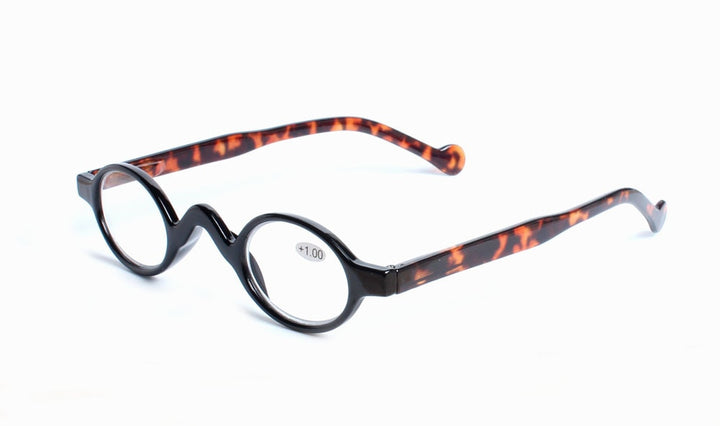 Unisex Reading Glasses Small For Sight Round Acetate Reading Glasses Brightzone +100 Leopard 