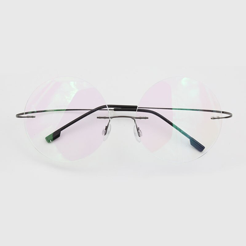 Hotochki Men's Rimless Titanium Alloy Round Frame Eyeglasses Rimless Hotochki gray  