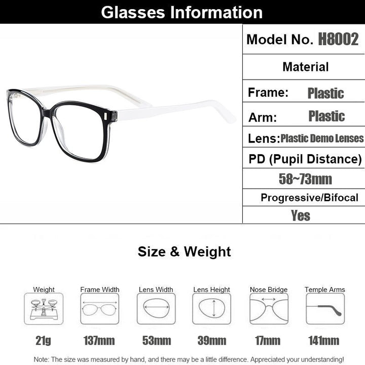 Women's Eyeglasses Square Full Rim Plastic H8002 Full Rim Gmei Optical   