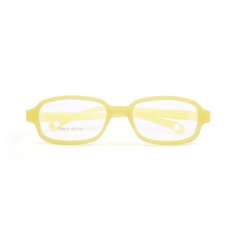 Unisex Children's Rectangular Round Eyeglasses Tr819-4516 Frame Brightzone C11 yellow  