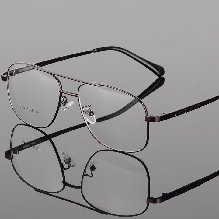 Unisex Alloy Frame Full Rim Eyeglasses 2256 Full Rim Bclear Auburn  