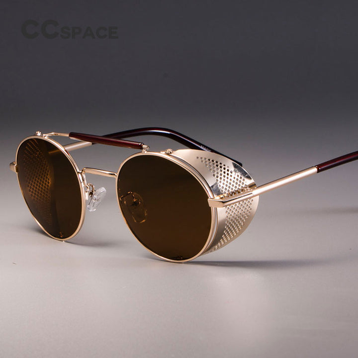 CCspace Unisex Full Rim Round Alloy Frame Steampunk Sunglasses ZML14 Sunglasses CCspace Sunglasses   