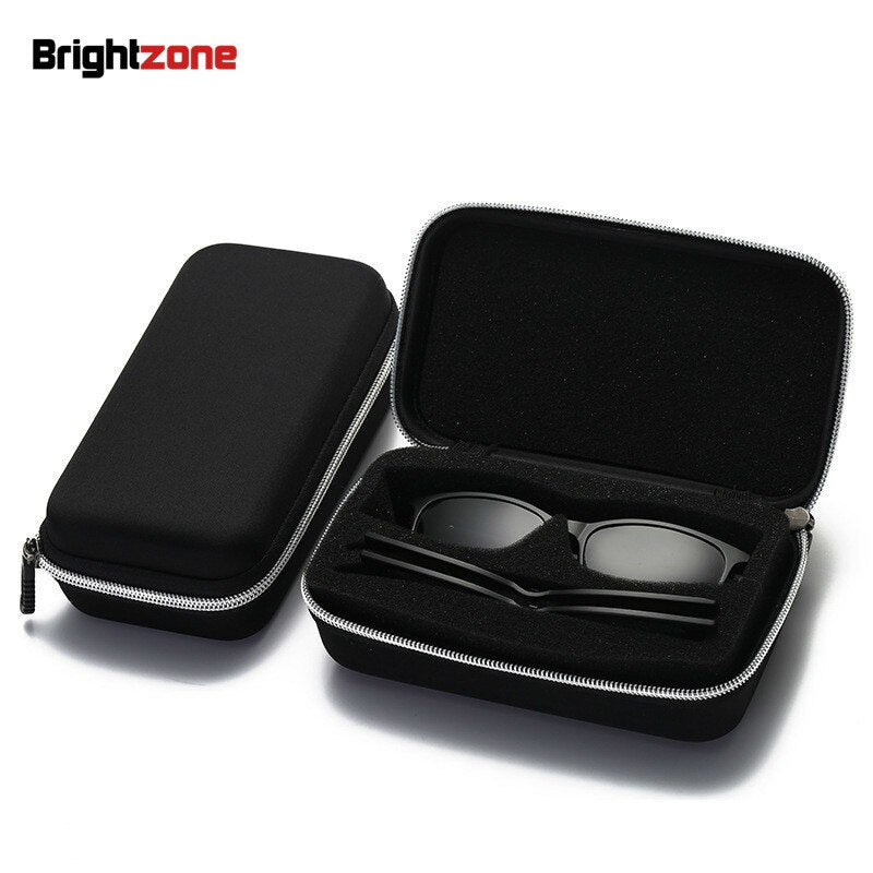 Brightzone Unisex Full Rim Square Tr 90 Eyeglasses Clip On Sunglasses 22o With Clip Ons Brightzone   