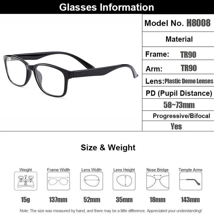 Women's Eyeglasses Ultralight Square Full Rim Plastic H8008 Full Rim Gmei Optical   