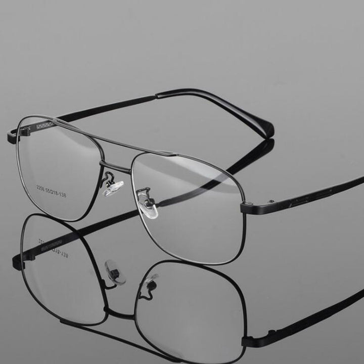Hotochki Unisex Full Rim Round Box Alloy Frame Eyeglasses 2256 Full Rim Hotochki black  
