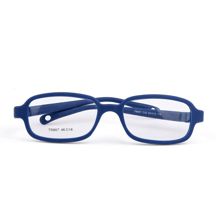 Unisex Children's Square Plastic Titanium Framed Eyeglasses Frame Brightzone C22 deep blue  